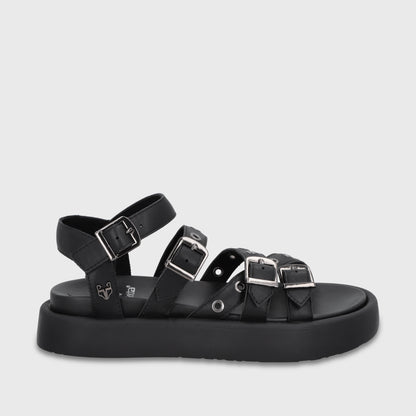 Sandalia Plataforma Negra Mujer 55950