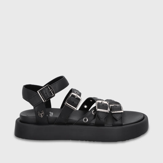 Sandalia Plataforma Negra Mujer 55950