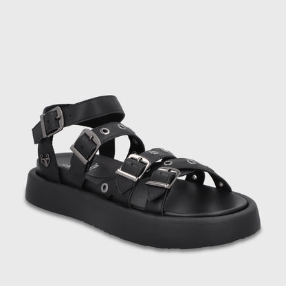 Sandalia Plataforma Negra Mujer 55950