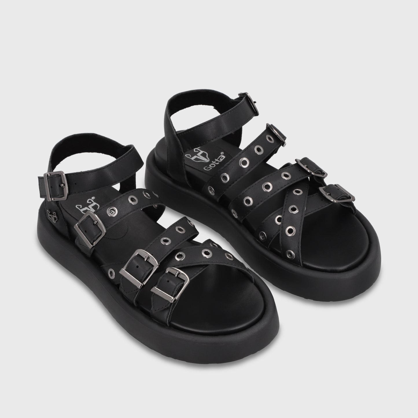 Sandalia Plataforma Negra Mujer 55950