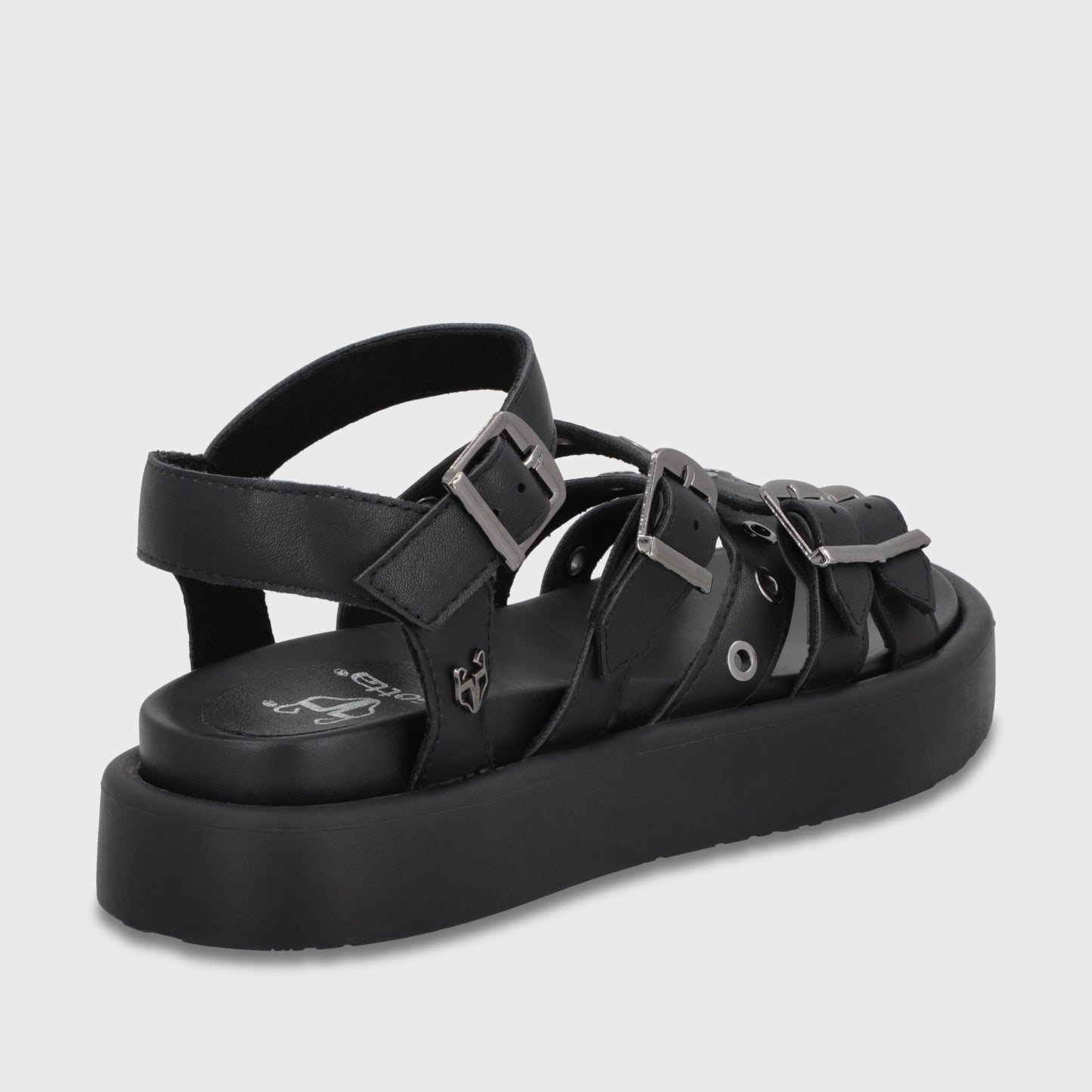 Sandalia Plataforma Negra Mujer 55950