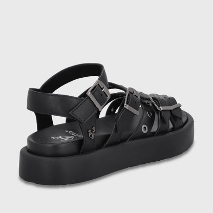 Sandalia Plataforma Negra Mujer 55950