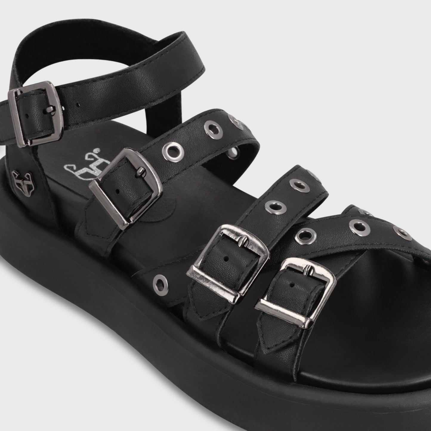 Sandalia Plataforma Negra Mujer 55950