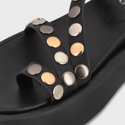 Sandalia Plataforma Negra Mujer 55953