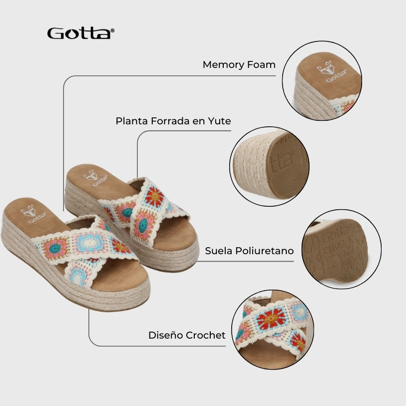 Sandalia Plataforma Multicolor Mujer 55970