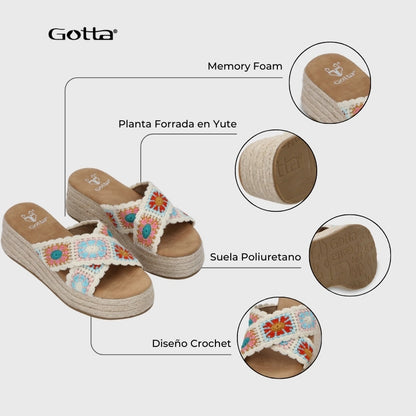 Sandalia Plataforma Multicolor Mujer 55970