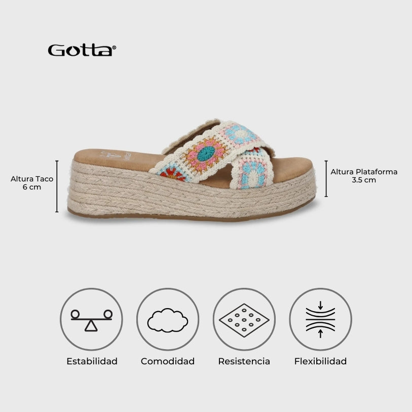 Sandalia Plataforma Multicolor Mujer 55970