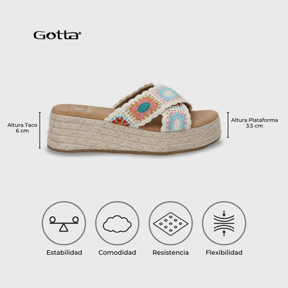 Sandalia Plataforma Multicolor Mujer 55970