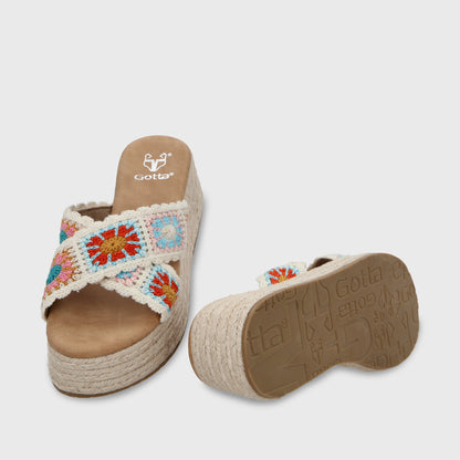 Sandalia Plataforma Multicolor Mujer 55970