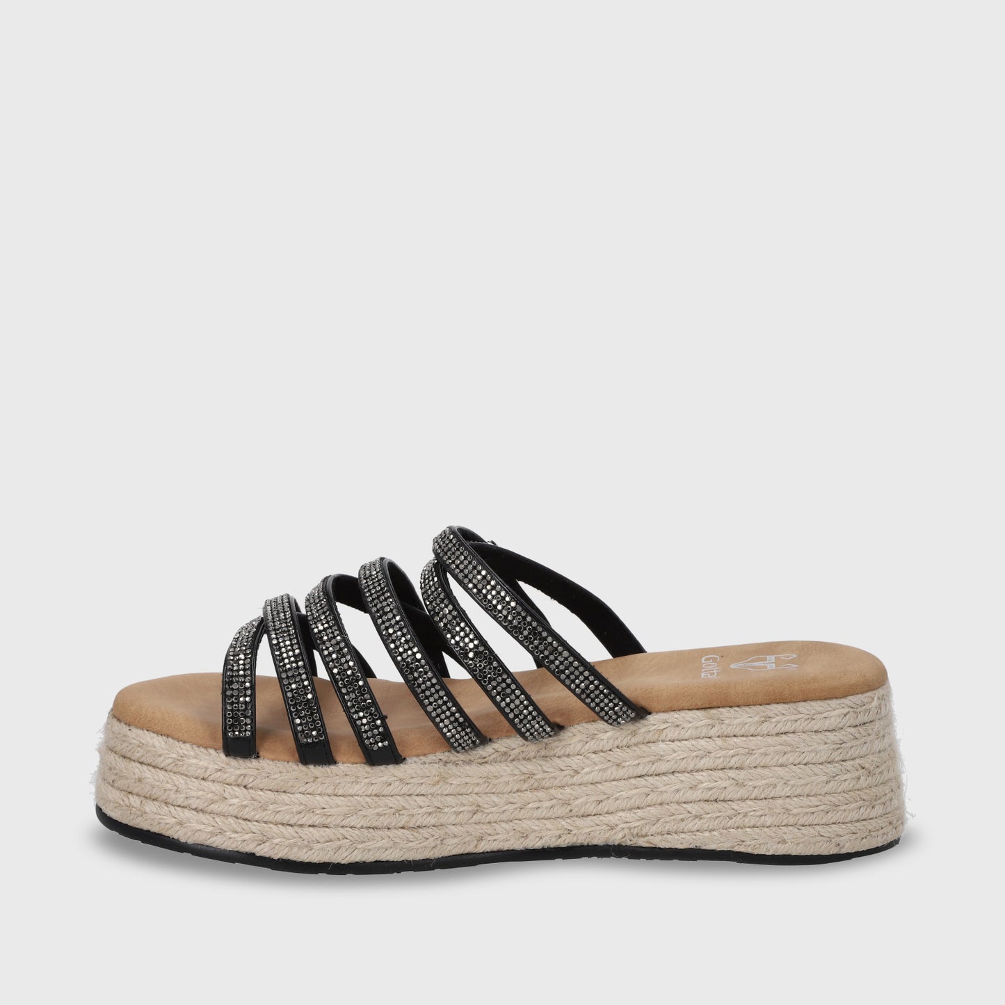 Sandalia Plataforma Negro Mujer 55972