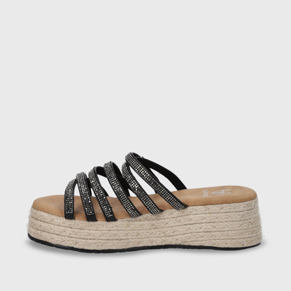 Sandalia Plataforma Negro Mujer 55972