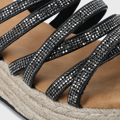 Sandalia Plataforma Negro Mujer 55972