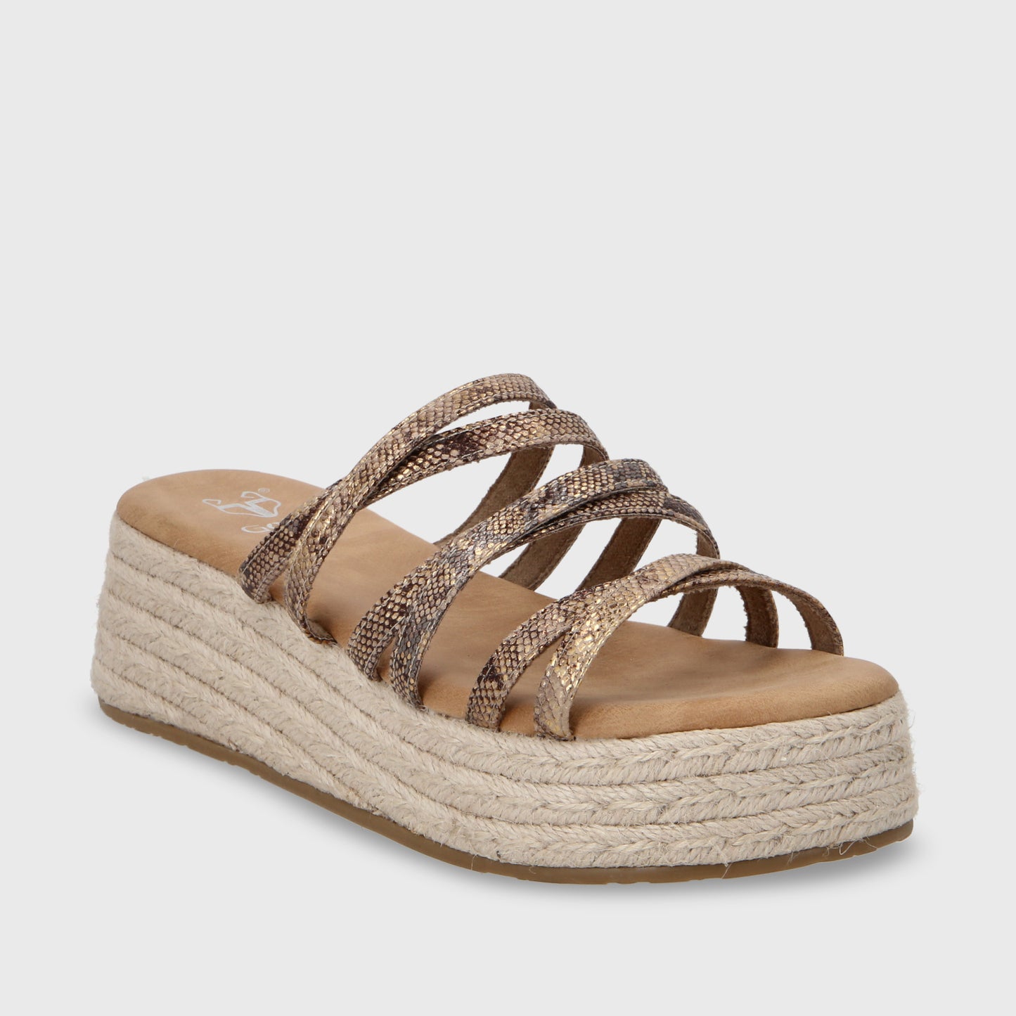 Sandalia Plataforma Oro Mujer 55972