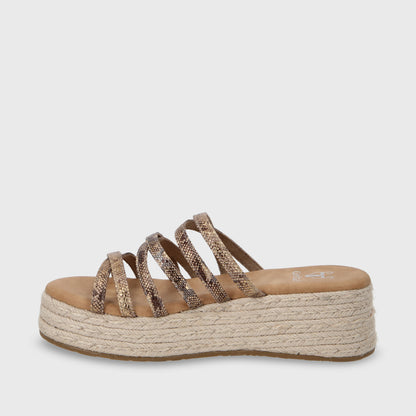 Sandalia Plataforma Oro Mujer 55972