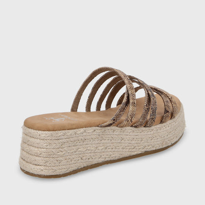Sandalia Plataforma Oro Mujer 55972
