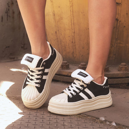 Zapatilla Plataforma Negra Mujer 58021