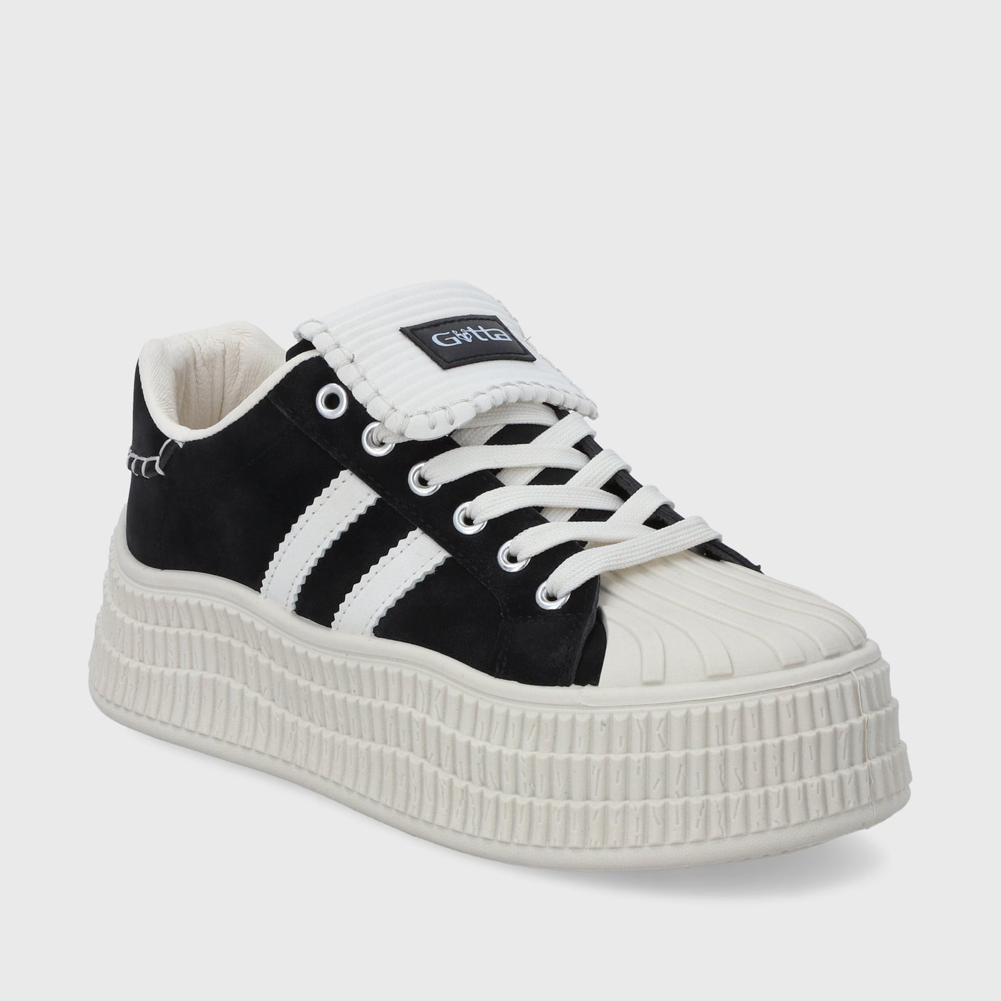 Zapatilla Plataforma Negra Mujer 58021