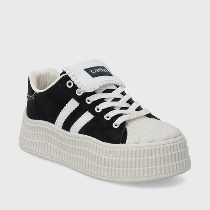 Zapatilla Plataforma Negra Mujer 58021