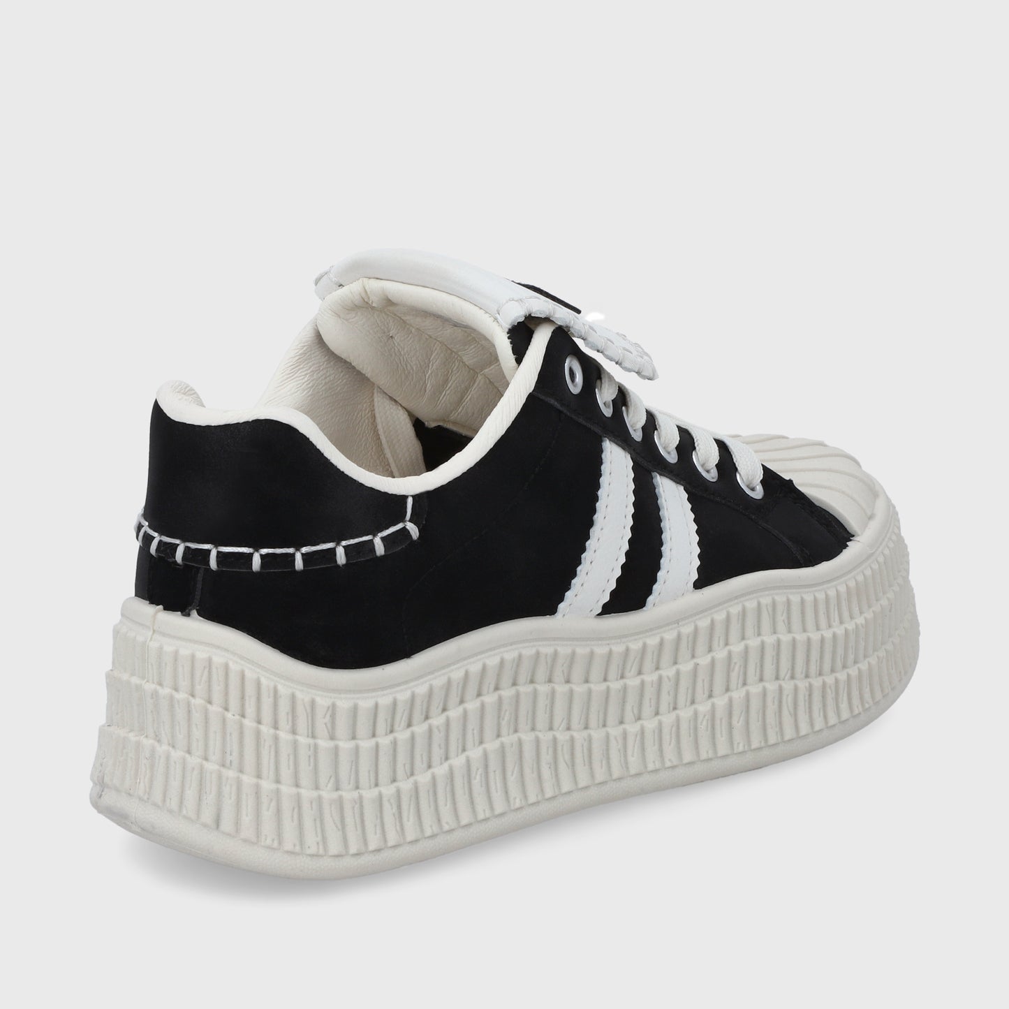 Zapatilla Plataforma Negra Mujer 58021