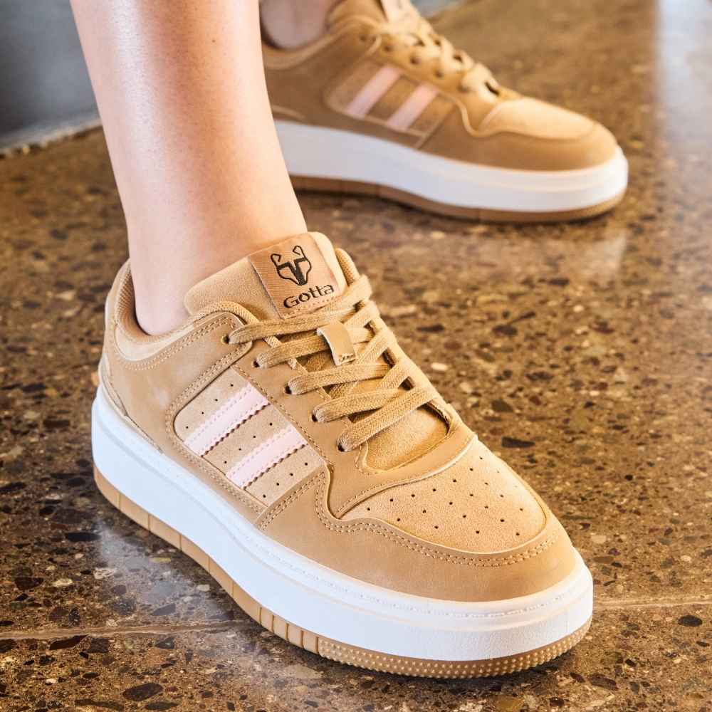 Zapatillas Plataforma Beige Mujer 58030