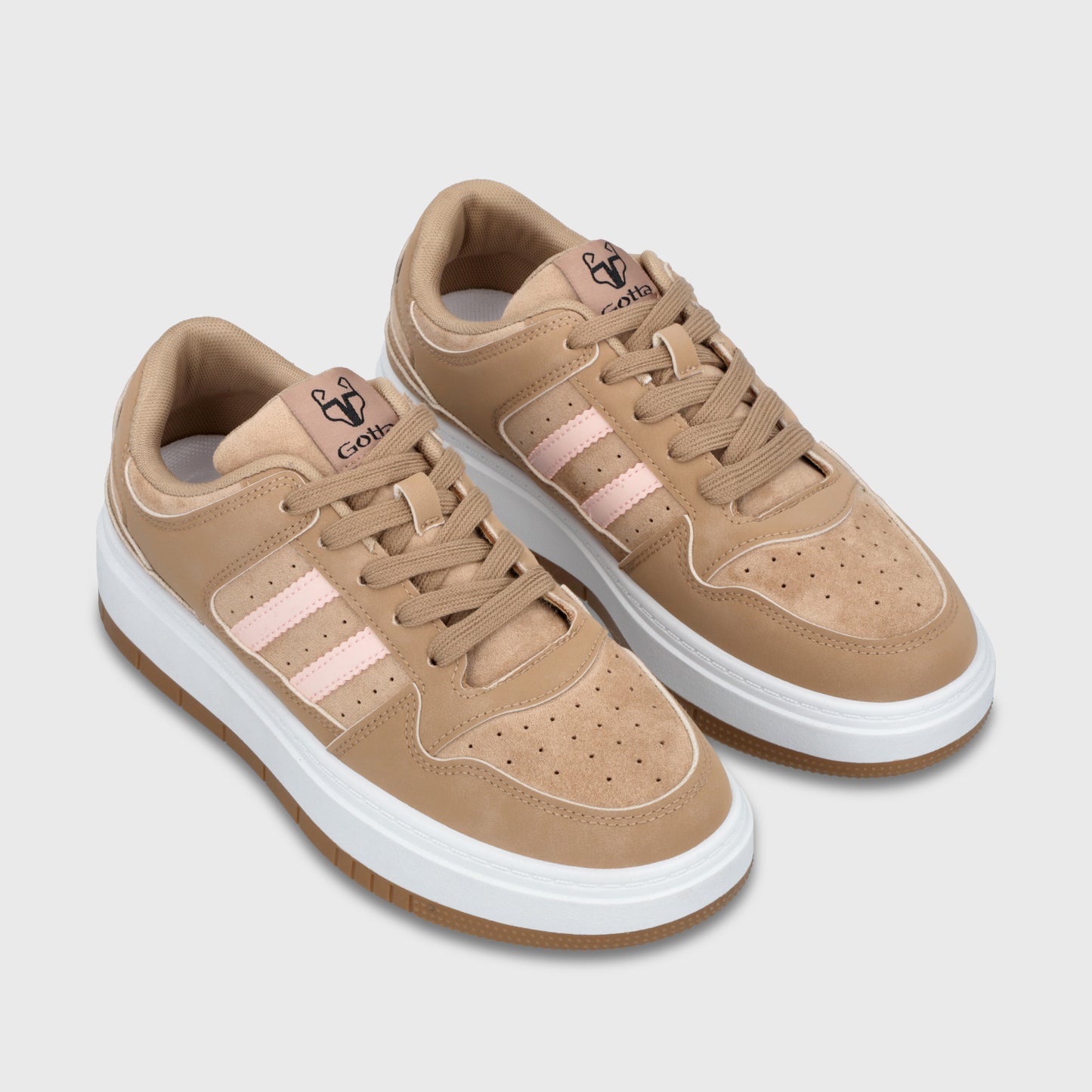 Zapatillas Plataforma Beige Mujer 58030