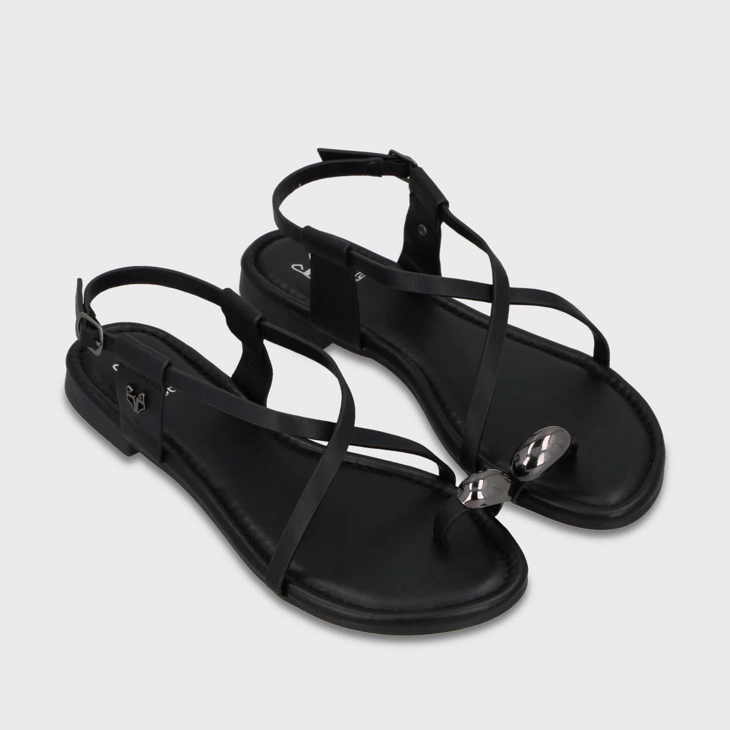 Sandalia Negra Mujer 64121