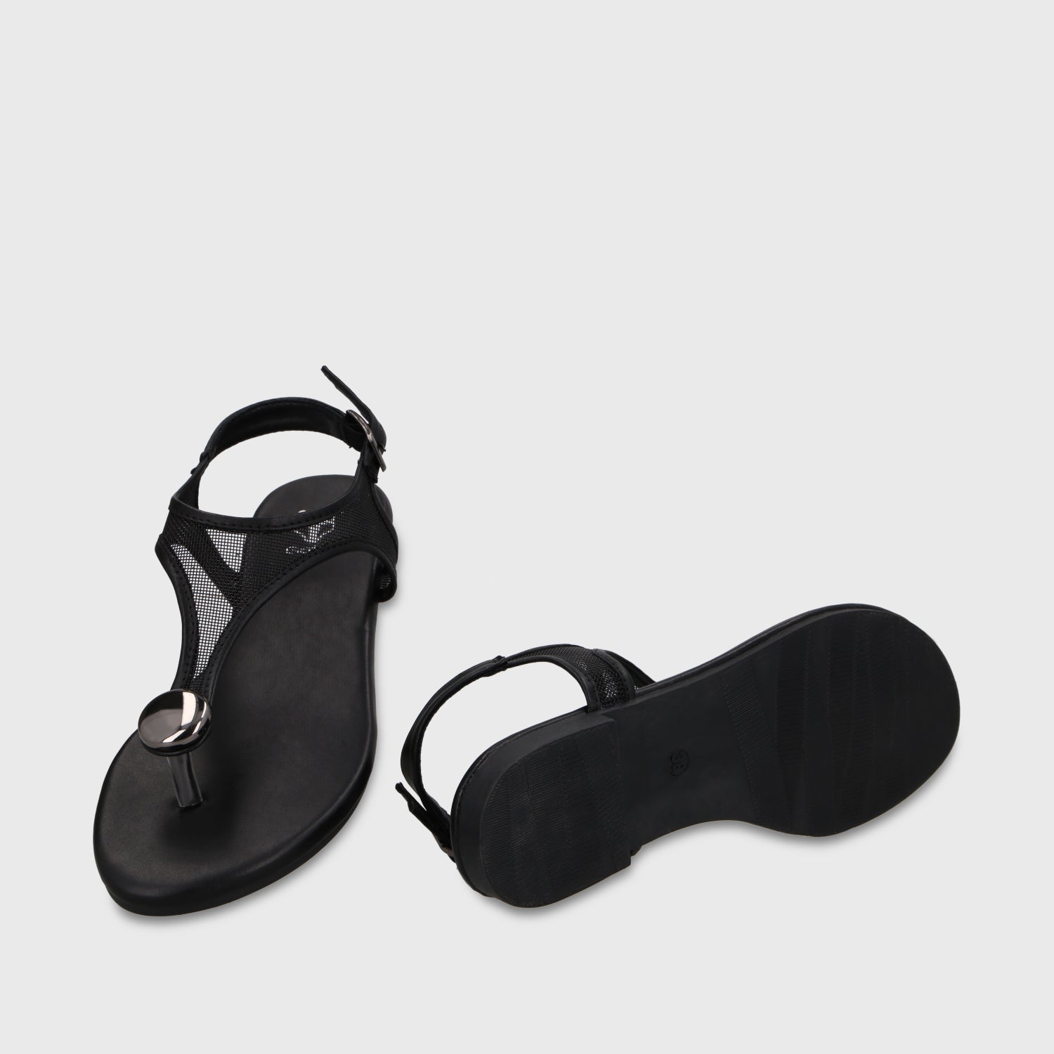 Sandalia Negra Mujer 64122