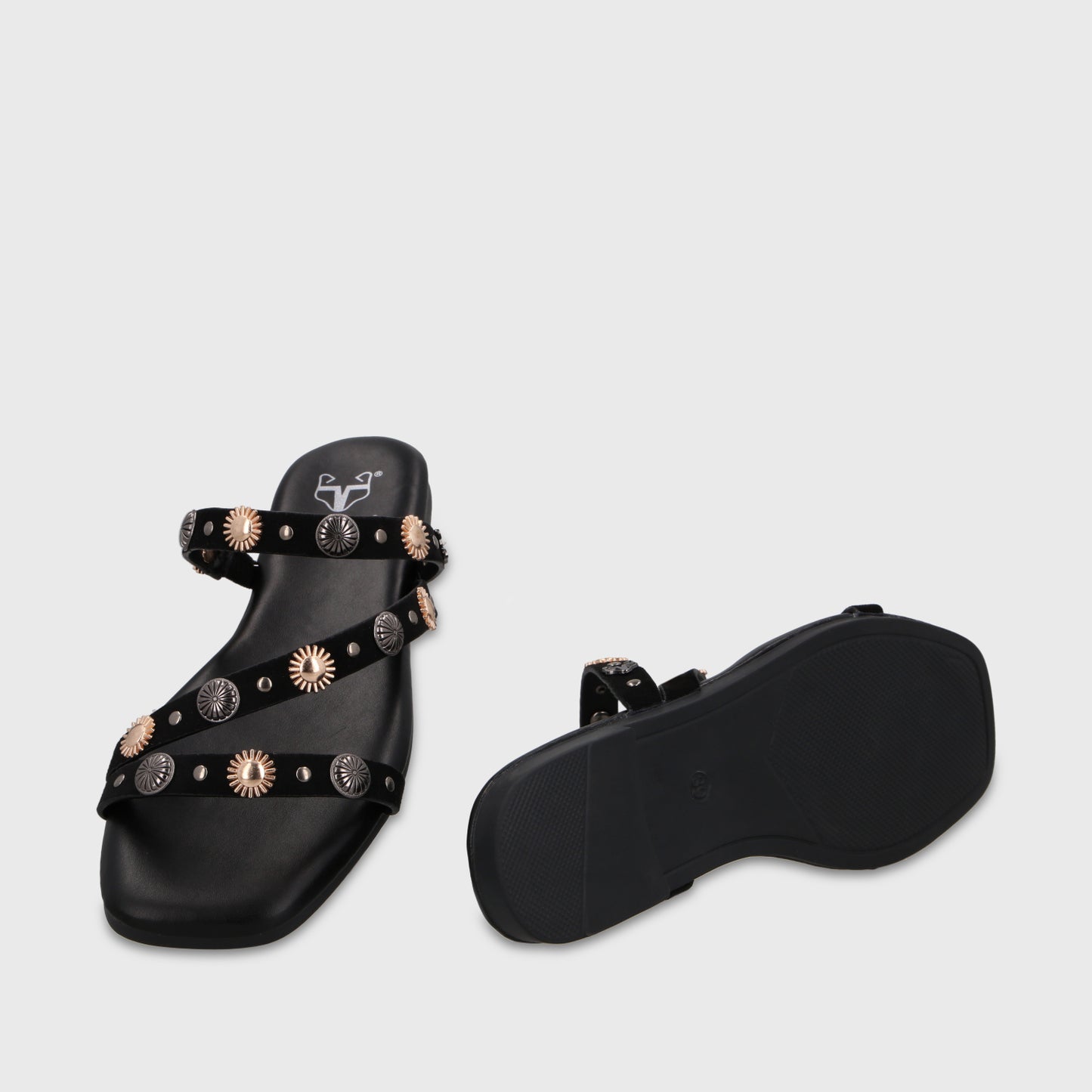 Sandalia Negra Mujer 64141