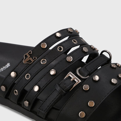 Sandalia Negra Mujer 64160