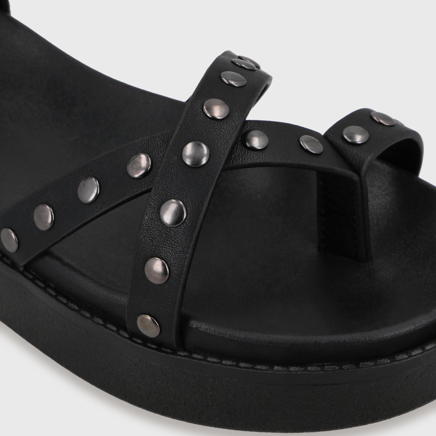 Sandalia Plataforma Negra Mujer 64170