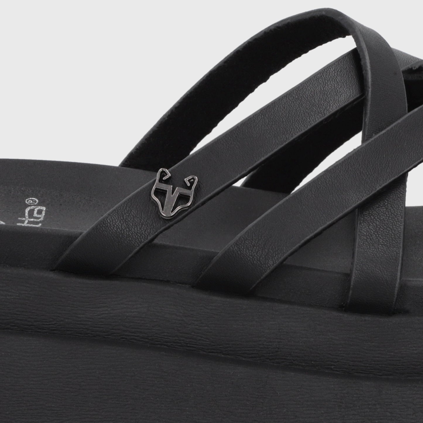 Sandalia Plataforma Negra Mujer 65810