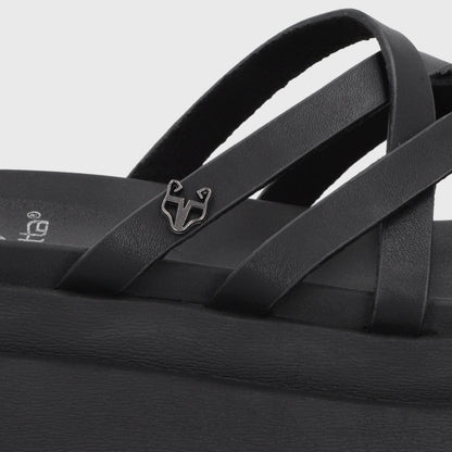 Sandalia Plataforma Negra Mujer 65810