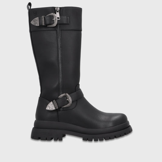 Bota Taco Negra Mujer 65842