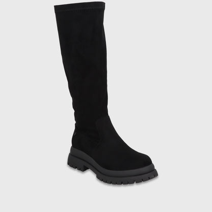 Bota Plataforma Negro Mujer 65843