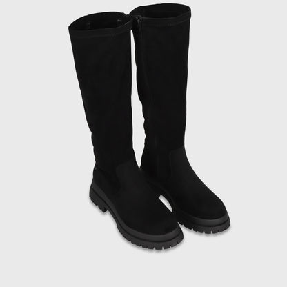 Bota Plataforma Negro Mujer 65843