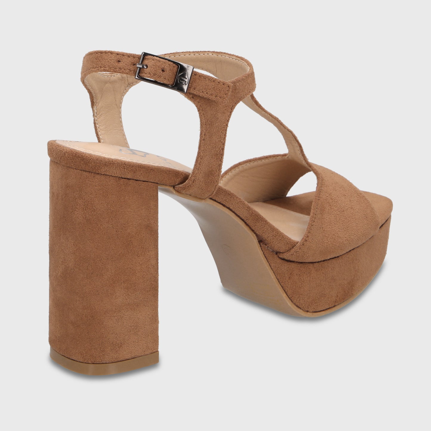 Sandalia Taco Camel Mujer 65910