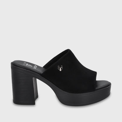 Sandalia Taco Negra Mujer 65920
