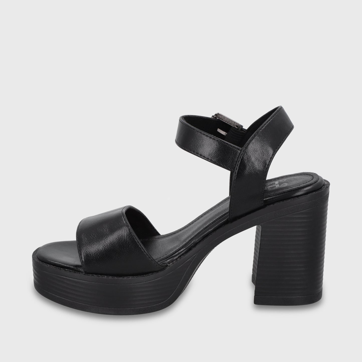 Sandalia Taco Negra Mujer 65922