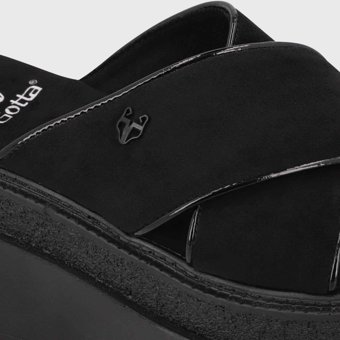 Sandalia Plataforma Negra Mujer 65930