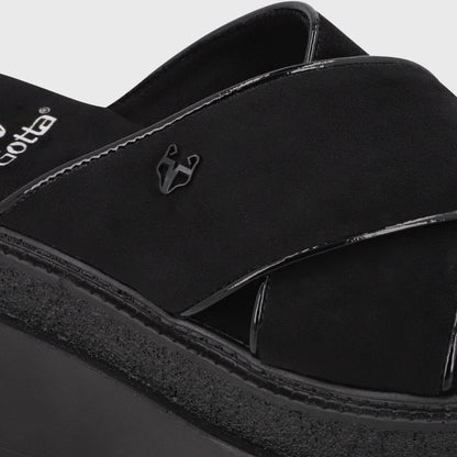 Sandalia Plataforma Negra Mujer 65930