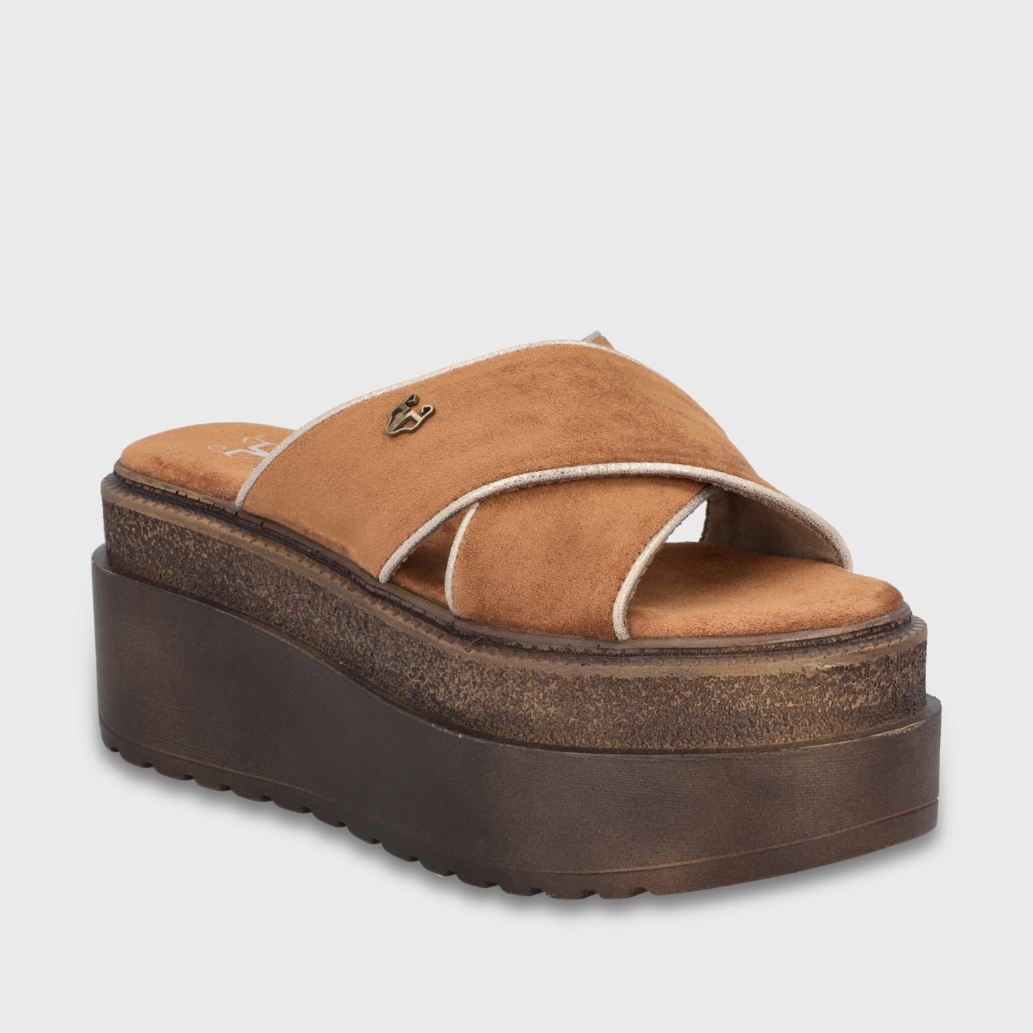 Sandalia Plataforma Beige Mujer 65930