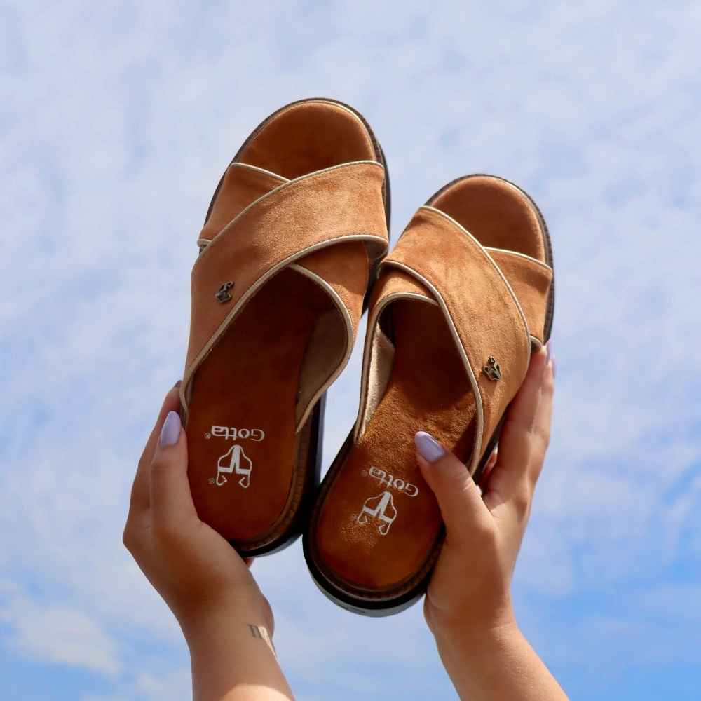 Sandalia Plataforma Beige Mujer 65930