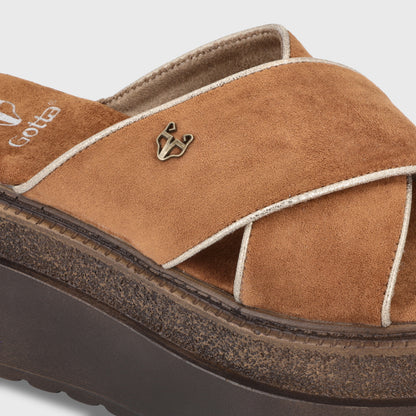 Sandalia Plataforma Beige Mujer 65930