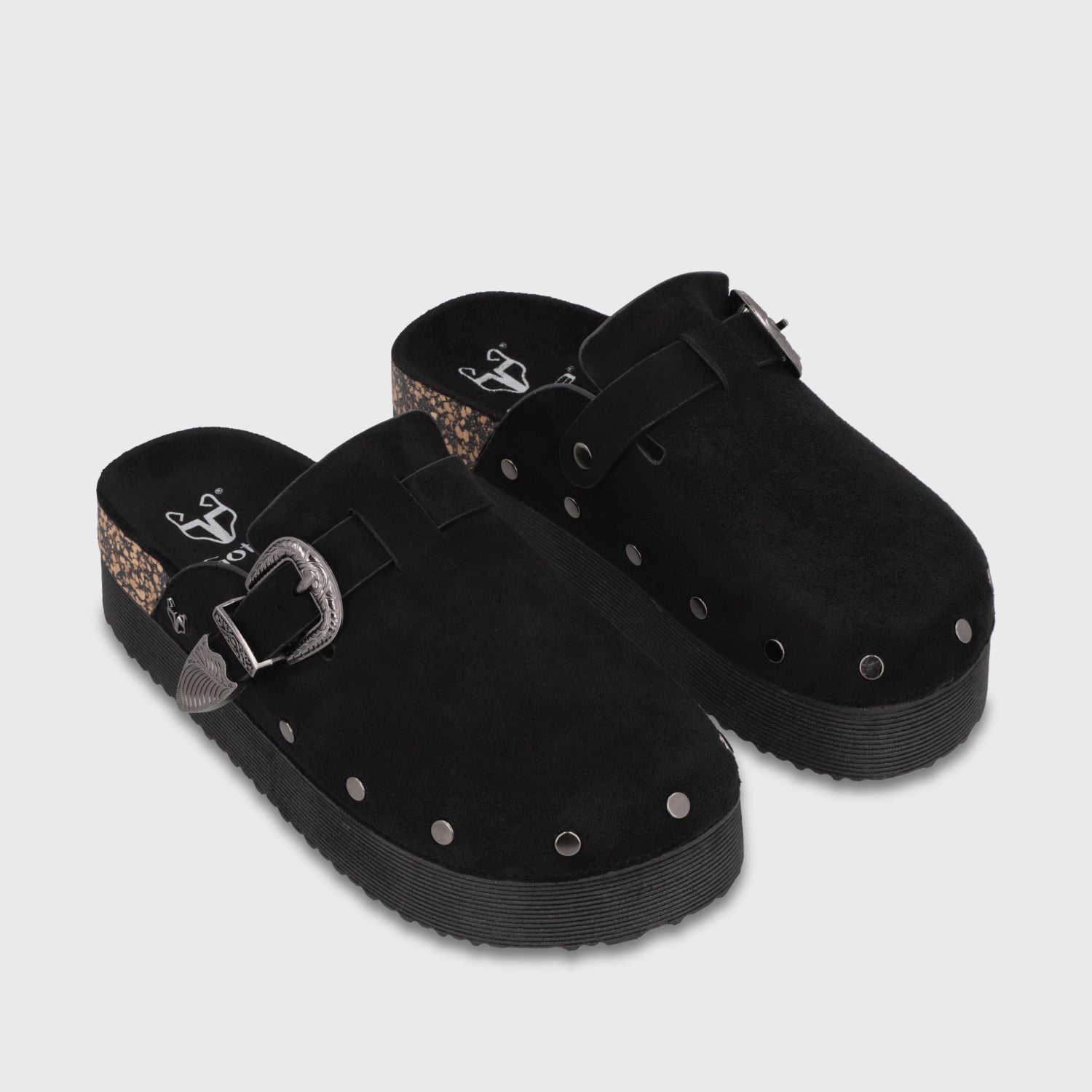 Zueco Plataforma Negro Mujer 65950