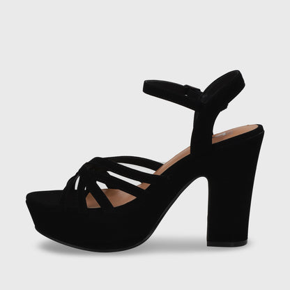 Sandalia  Negra  Taco Mujer 86131