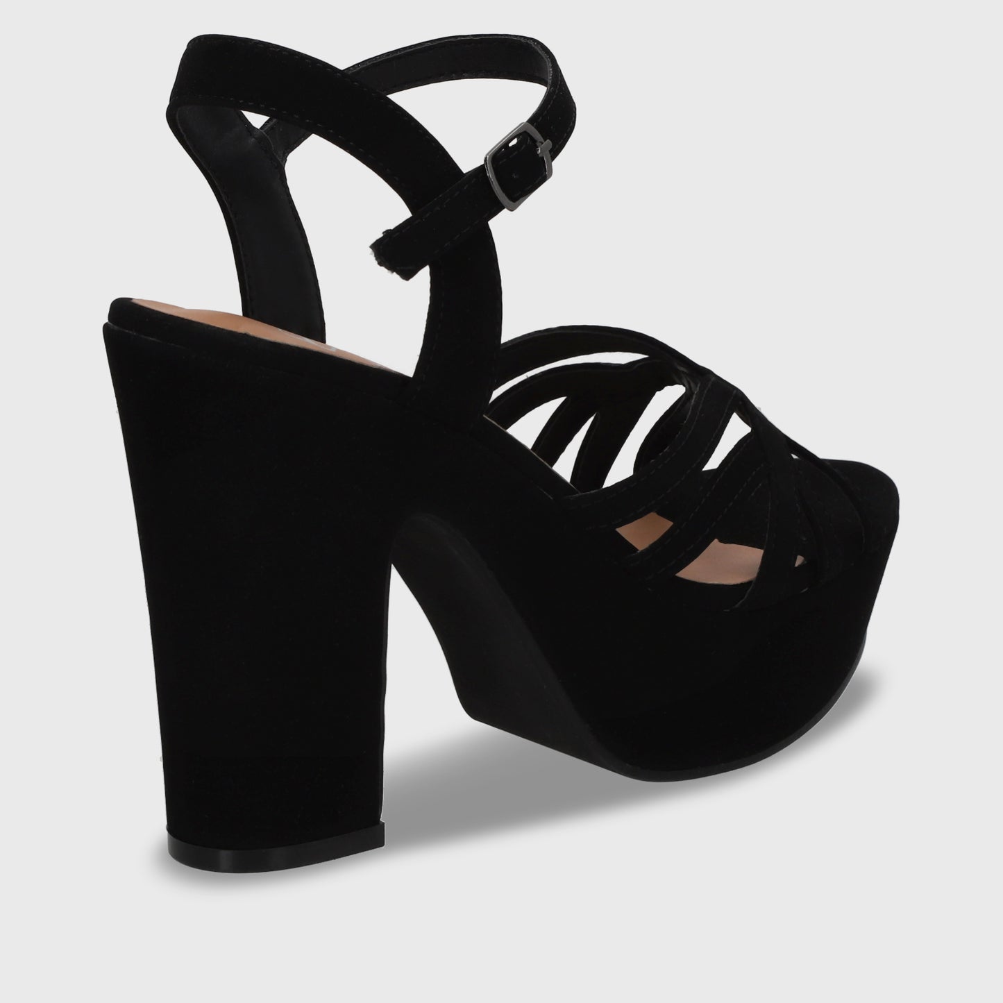 Sandalia  Negra  Taco Mujer 86131