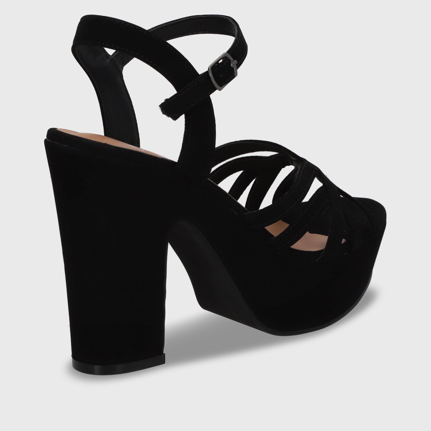 Sandalia  Negra  Taco Mujer 86131