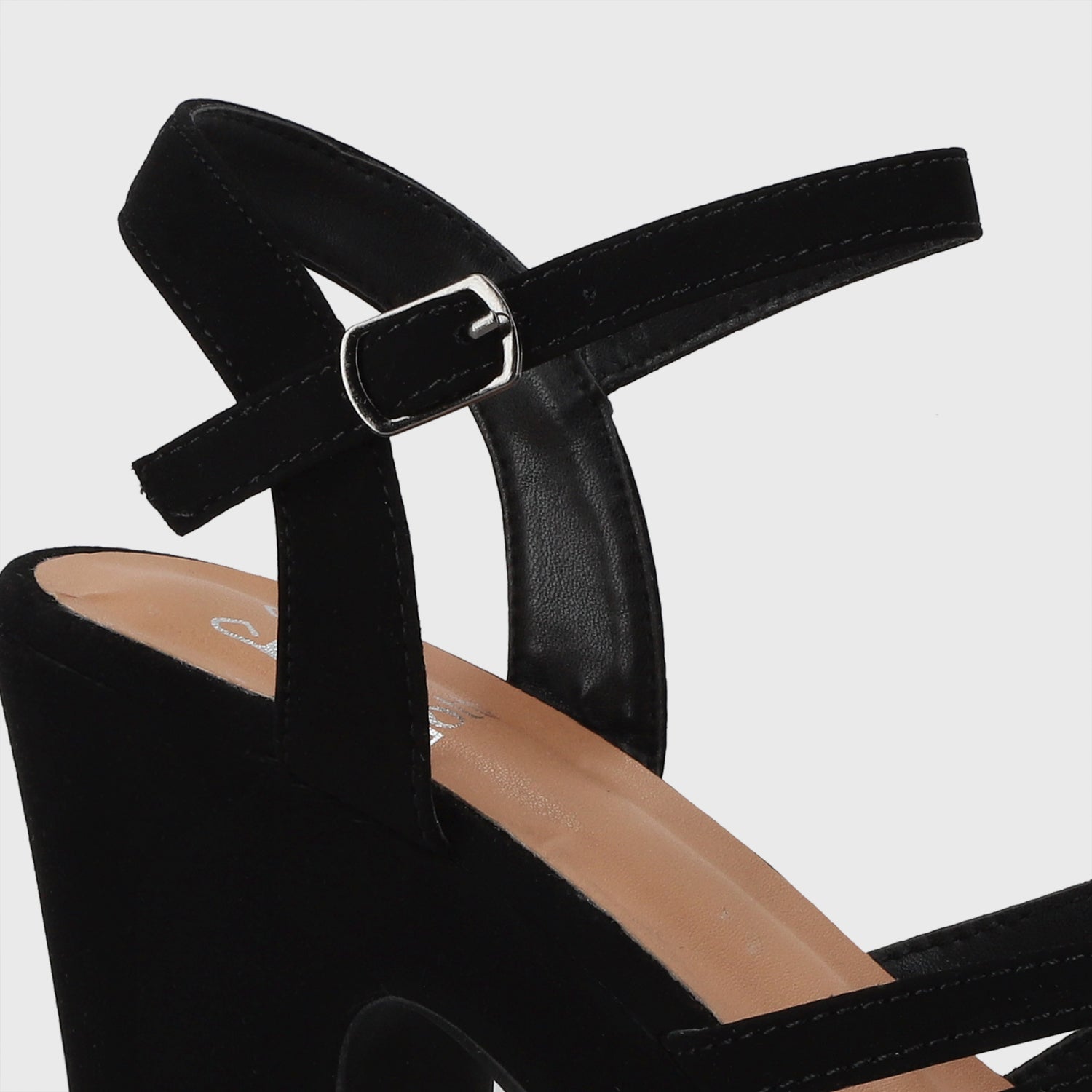 Sandalia  Negra  Taco Mujer 86131