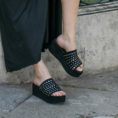 Sandalia Negra Mujer C5483