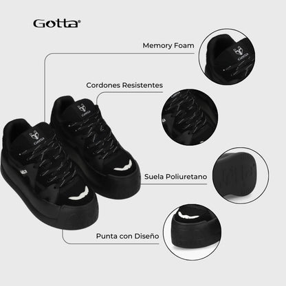 Zapatillas Mujer Urbanas Color Negro C7324